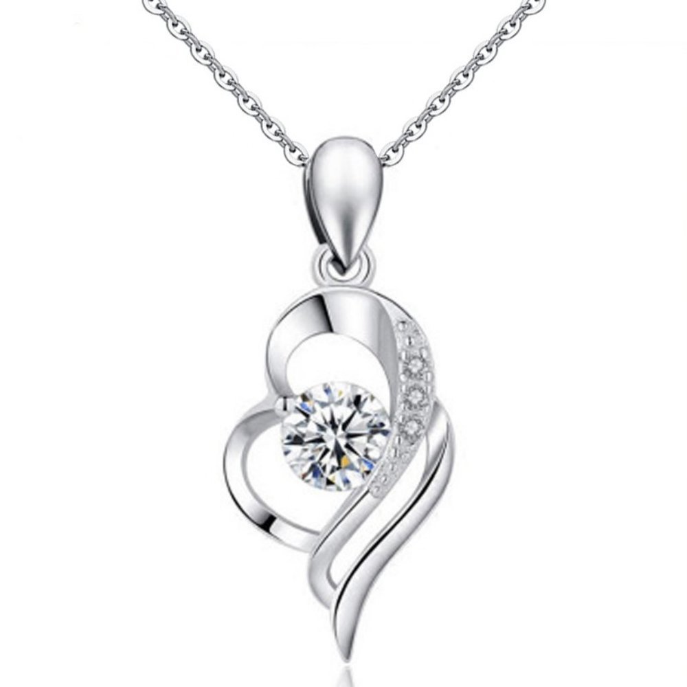 Certified 1/2 ct. t.w. Moissanite Diamond Heart Pendant Necklace NEW - Picture 8 of 13